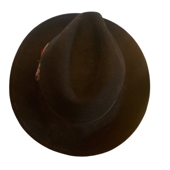 Pendleton Mens Fedora Hat Large 100% Wool Black Feather Accent Vintage Style - Picture 13 of 13